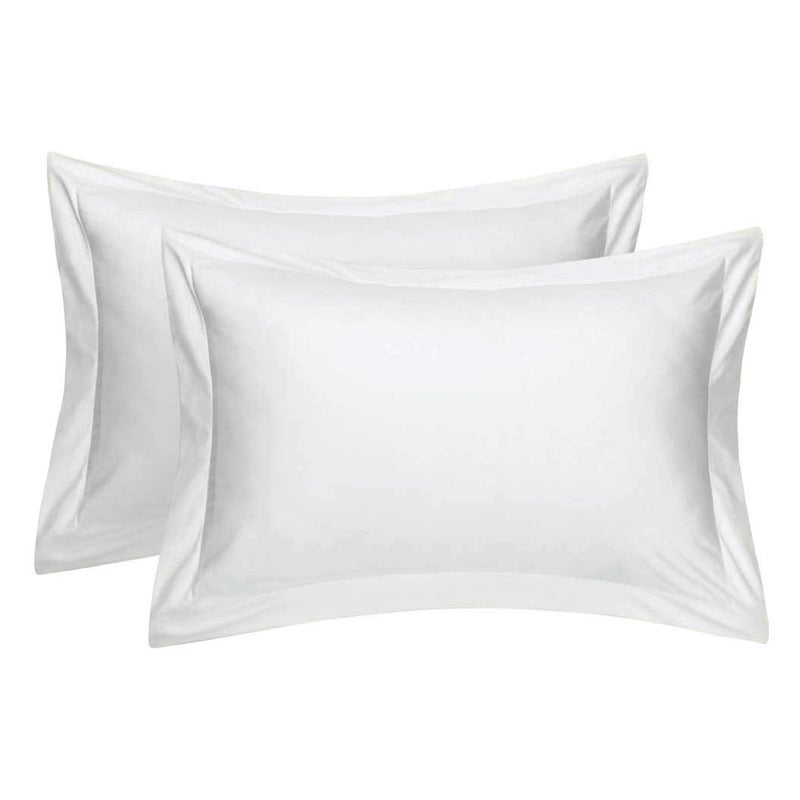 Cotton Delight طقم أغطية وسائد كينج من القطن - أبيض 100% قطن طبيعي، 600 خيط عدد غطاء متميز مع حافة 2 إنش، 20 × 40 إنش - Image 1